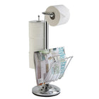 Toilet Caddy, Chrome-Storage space for 3 extra tissue rolls