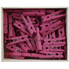 JAM Paper Wood Clothing Pin Clips, Medium, 1 1/8, Fuchsia Pink, 3 Packs of 50, 150 Total (230729149g)-50 pins/clips per pack