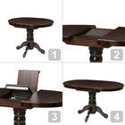 CorLiving Dillon 5 Piece Extendable Stained Solid Wood Dining Set, Cappuccino (DSH-490-Z2)-Standard height dining table (30in / 76.5cm) and four matching chairs