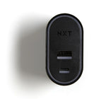 NXT Technologies Universal 2-Port USB-C and USB-A Phone Charger - Black-Wall charger with folding AC plug for portability