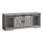 Monarch Specialties 2747 Tv Stand - 60"L/Grey With 2 Sliding Doors-Modern-farmhouse style 60-inch TV stand with open and closed storage in a grey wood-look finish