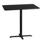 Flash Furniture 30'' x 42'' Rectangular Laminate Table Top, Black with 22'' x 30'' Bar-Height Table Base (XUBK3042T2230B)-Bar Height Hospitality Table