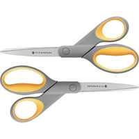 Westcott 8" Titanium Bonded Pointed Scissors, 2 pack-Titanium Bonded blades are 3 time harder than untreated stainless steel, stays sharper longer!