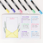 Tombow Fudenosuke Pastel Brush Pens - 6 Pack-Water-resistant and water-based pigment ink