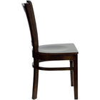 Flash Furniture HERCULES Series Vertical Slat Back Walnut Wood Restaurant Chair - 2 Pack-.625" Thick Beechwood Seat
