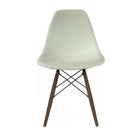 Plata Import Eiffel Chair, White Seat, Walnut Wood Legs (PC-016W-WHITE)-Dining Chair