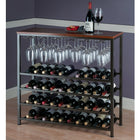 Winsome Michelle Wine Rack with Glass Hanger, Antique Bronze Finish, (87438)-Antique Bronze/ Metal