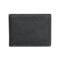 Roots Men's Slim Wallet with Back ID Window - Black-Black - Leather