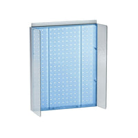 Azar Displays 16"W x 20.25"H Pegboard Powerwing in Translucent Blue (700357-BLU)-Includes Acrylic Sign Holder strip and two 3" W clear plastic side wings