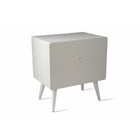 Koble Ralph Retro-Style Smart Side Table with Qi Wireless Charging - White-Partial assembly