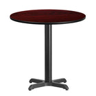 Flash Furniture 30" Round Mahogany Laminate Table Top with 22" x 22" Table Height Base-Hospitality Table