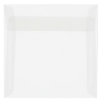JAM Paper 8 x 8 Square Envelopes, Clear Translucent Vellum, 250 Pack (51287H)-Clear translucent envelope