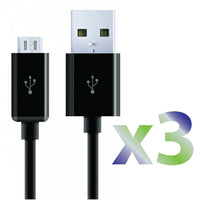 Exian Micro USB Cable, 1M, 3 Pack, Black-Use it for efficient syncing or charging.
