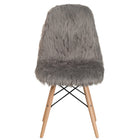 Flash Furniture Faux Fur Shaggy Chair, Charcoal Grey (4DL16)-Set of 4 Accent Side Chairs