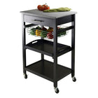 Winsome Julia Utility Cart, Black-Granite top size 22.68" W. x 15.75" D.