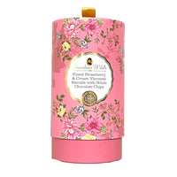 Grandma Wild's Victorian Floral Tube with Strawberry & Cream with White Chocolate Chips Biscuit - 150g-Strawberry & Viennese Cream with White Chocolate Chip Biscuits