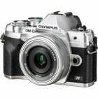 Olympus OM-D E-M10 Mark IV with M.Zuiko Digital ED 14-42mm F3.5-5.6 EZ Lens Kit - Silver Body/Silver Lens-20.3 Megapixels