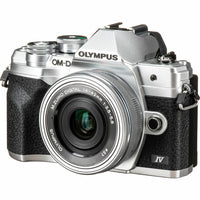 Olympus OM-D E-M10 Mark IV with M.Zuiko Digital ED 14-42mm F3.5-5.6 EZ Lens Kit - Silver Body/Silver Lens-20.3 Megapixels