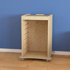 Flash Furniture Bright Beginnings Commercial Space Saving Wooden Mobile STEAM Wall Accessory Board Storage Cart - Natural-Natural Finish Engineered Wood