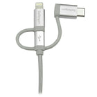 StarTech USB Multi-Charger Cable, Lightning, USB-C, Micro-B, Braided, 3.3 ft (LTCUB1MGR)-5