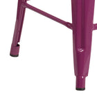 Flash Furniture 24" High Backless Purple Indoor-Outdoor Counter Height Stool-Stacks up to 10 Chairs High