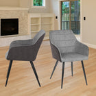 My Home My Living Faux Leather/Polyester Arm Chair - Grey - 2 Pack-Easy assembly
