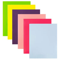 JAM Paper Laminated Glossy 2 Pocket School Presentation Folders, Assorted Fashion Colours, 6 Pack-Fashion Color Glossy Cardstock Folders