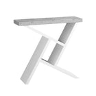 Monarch Specialties 2405 Accent Table - 36"L/White/Cement-Look Hall Console-Thick, spacious rectangular table top
