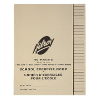 Hilroy School Exercise Book - 1 Red Line & 2 Blue Lines - 40 Pages - 25 Pack-20 sheets: 7-1/8" x 9-1/8"