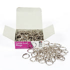 Charles Leonard Loose Leaf Rings with Snap Closure, Nickel Plated, 1/2 Inch Diameter, 200 Pack-Multi-purpose rings, suited for swatches, samples, and bulky loose leaf material. Precision snap catch.