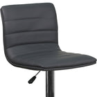 Flash Furniture Contemporary Grey Vinyl Adjustable Height Barstool with Horizontal Stitch Back & Chrome Base-Swivel Seat