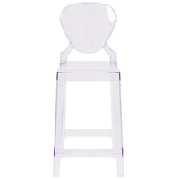Flash Furniture Ghost Counter Stool with Tear Back - Transparent Crystal-Contemporary Counter Stool
