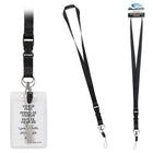 Merangue Lanyard with Breakaway Clip-Black Polyester Lanyard with breakaway clasp