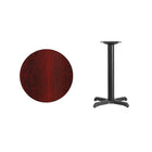 Flash Furniture 24'' Round Laminate Table Top, Mahogany with 22'' x 22'' Table-Height Base (XURD24MAT2222)-Mahogany Laminate Top
