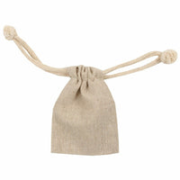 Jam Paper Burlap Pouches with Drawstring - 3" x 4" - Oatmeal Linen Recycled - 6 Pack-Color: Oatmeal Linen