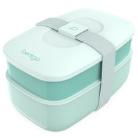 Bentgo Classic Lunch Box - Coastal Aqua-Compact Storage: The top container nests inside the bottom one for compact & easy storage