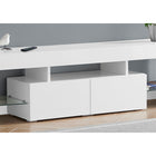 Monarch Specialties 3548 Tv Stand - 63"L/High Glossy White With Tempered Glass-High glossy white laminate finish