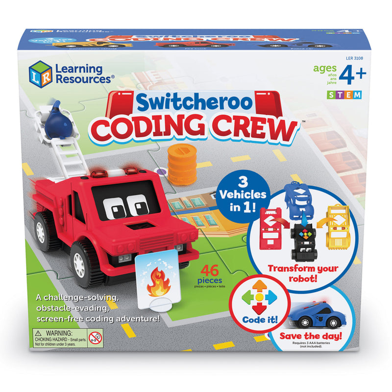Switcheroo コーディングロボット 消防車 STEMラーニングリソーシズ Learning Resources Switcheroo Coding Crew - Multicolor | staples.ca