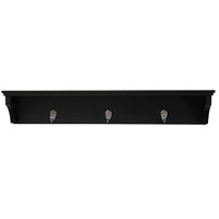 Finley Wall Shelf, 3 Metal Hooks, 24"L x 4"D x 4.25"H, Black (FN00376-8INT)-Product dimensions: 24"L x 4"D x 4.25"H