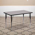 Flash Furniture 30''W x 48''L Rectangle Activity Table with Thermal Fused Laminate Top and Standard Height Adjustable Legs, Grey-Scratch and Stain Resistant Surface