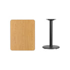 Flash Furniture 24'' x 30'' Rectangular Laminate Table Top, Natural with 18'' Round Table-Height Base (XUNT2430TR18)-Natural Laminate Top