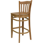 Flash Furniture HERCULES Vertical Slat Back Natural Wood Restaurant Barstools - 2 Pack-Solid European Beech Hardwood Construction