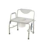 Drive Medical Bariatric Drop Arm Bedside Commode Chair-Grey, Steel
