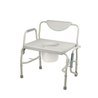 Drive Medical Bariatric Drop Arm Bedside Commode Chair-Grey, Steel