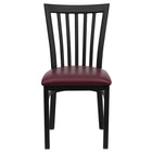 Flash Furniture HERCULES Series Black School House Back Metal Restaurant Chair - Burgundy Vinyl Seat - 2 Pack-Set of 2 Metal Dining Chairs