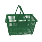 FuTECH Plastic Handle Shopping Baskets - 18.5"L x 13"W x 10"H - Green - 4 Pack-Green