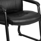 Flash Furniture HERCULES Series Big & Tall 500 lb. Rated Black Leather Executive Side Reception Chair with Sled Base-CA117 Fire Retardant Foam
