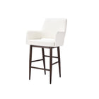 Plata Decor Isaak Stools with Walnut Metal Legs - White - 2 Pack-Weight Capacity: 200 lbs