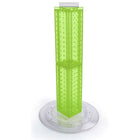 Azar Displays 24" x 4" x 4" 4-Sided Revolving Pegboard Counter Display, Green Translucent (700222-GRE)-Interlocking four-sided pegboard tower and 14-1/2" diameter revolving clear plastic base