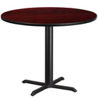 Flash Furniture 42'' Round Laminate Table Top, Mahogany with 33'' x 33'' Table-Height Base (XURD42MAT3333)-Hospitality Table